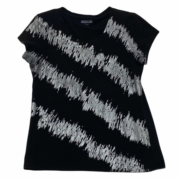 KENNETH Cole REACTION Black Gray Graphic T-Shirt - Picture 1 of 11